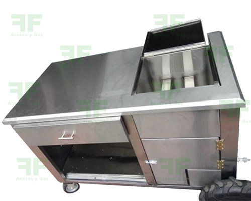 carro para pollo a la broaster en acero