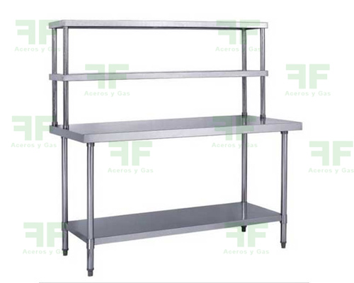 mesa de centro en acero inoxidable