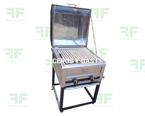 asador bbq a gas pequeño en acero