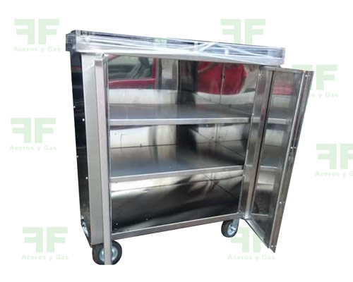 carro transporte de alimentos hospitalario en acero