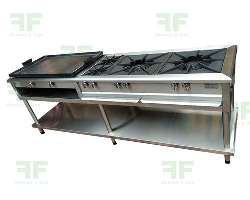 estufa industrial en acero con plancha cocina cucuta