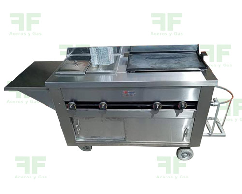 carro comidas rápidas en acero